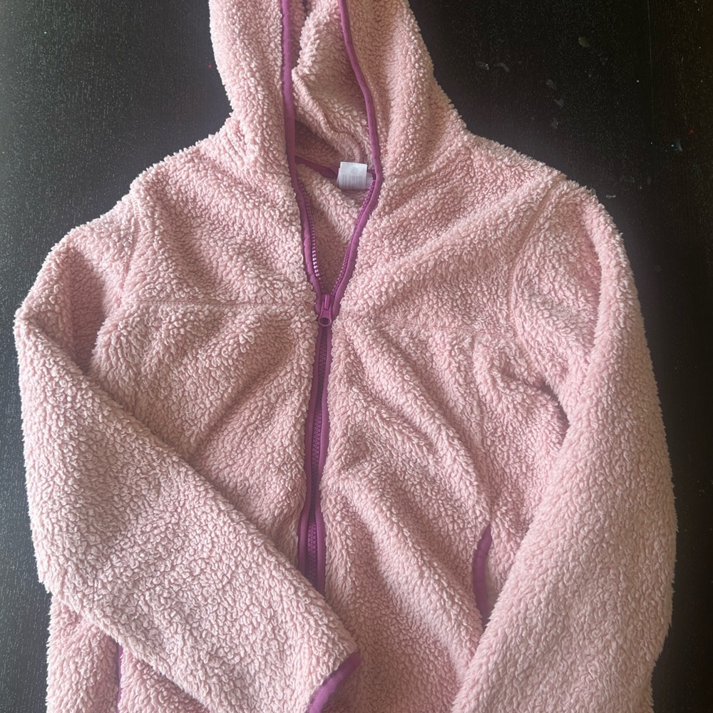 Hanna Andersson Pink Sherpa Hoodie Sweatshirt